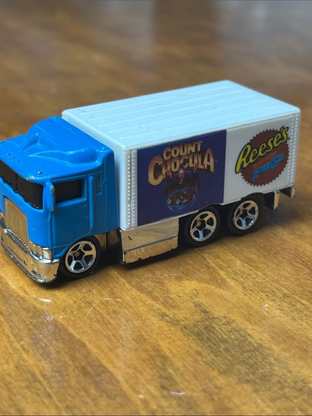 Cereal-Themed Die-Cast Toy Truck - Blue and White